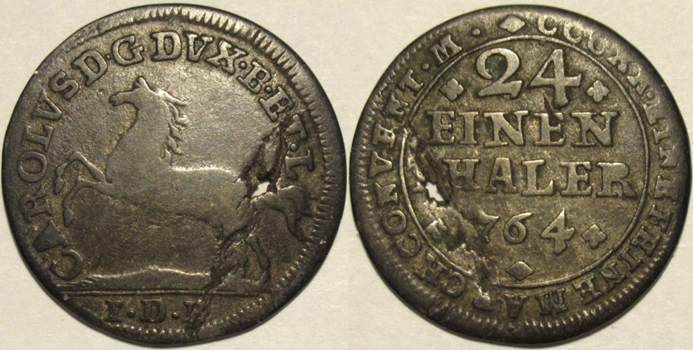 Karl I - 1/24 Thaler 1764, Principality of Brunswick-Wolfenbüttel monnaies monde allemagne karl i 1 24 thaler 1764 principality of brunswick wolfenbuttel