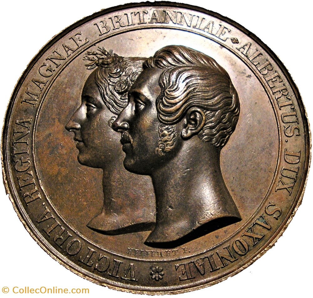 Queen Victoria & Albert - Marriage Medal 1840 by Helfricht from Saxe-Coburg-Gotha 2 medailles allemagne queen victoria albert marriage medal 1840 by helfricht from saxe coburg gotha