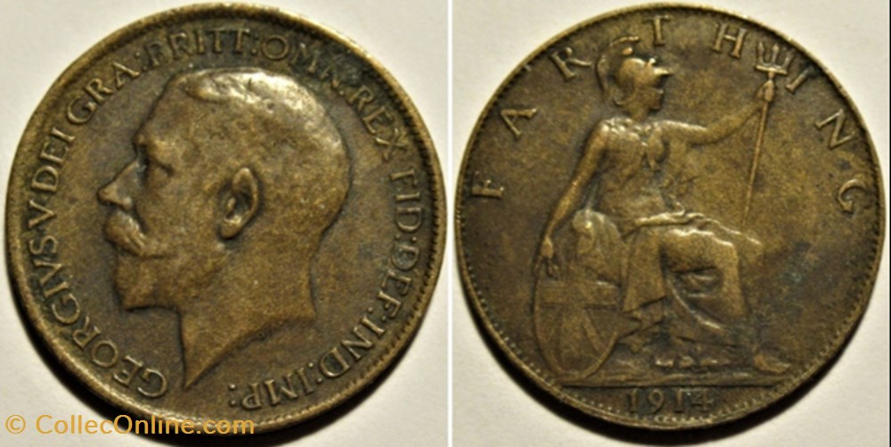 George V - Farthing 1914 - Great Britain monnaies monde royaume uni george v farthing 1914 great britain