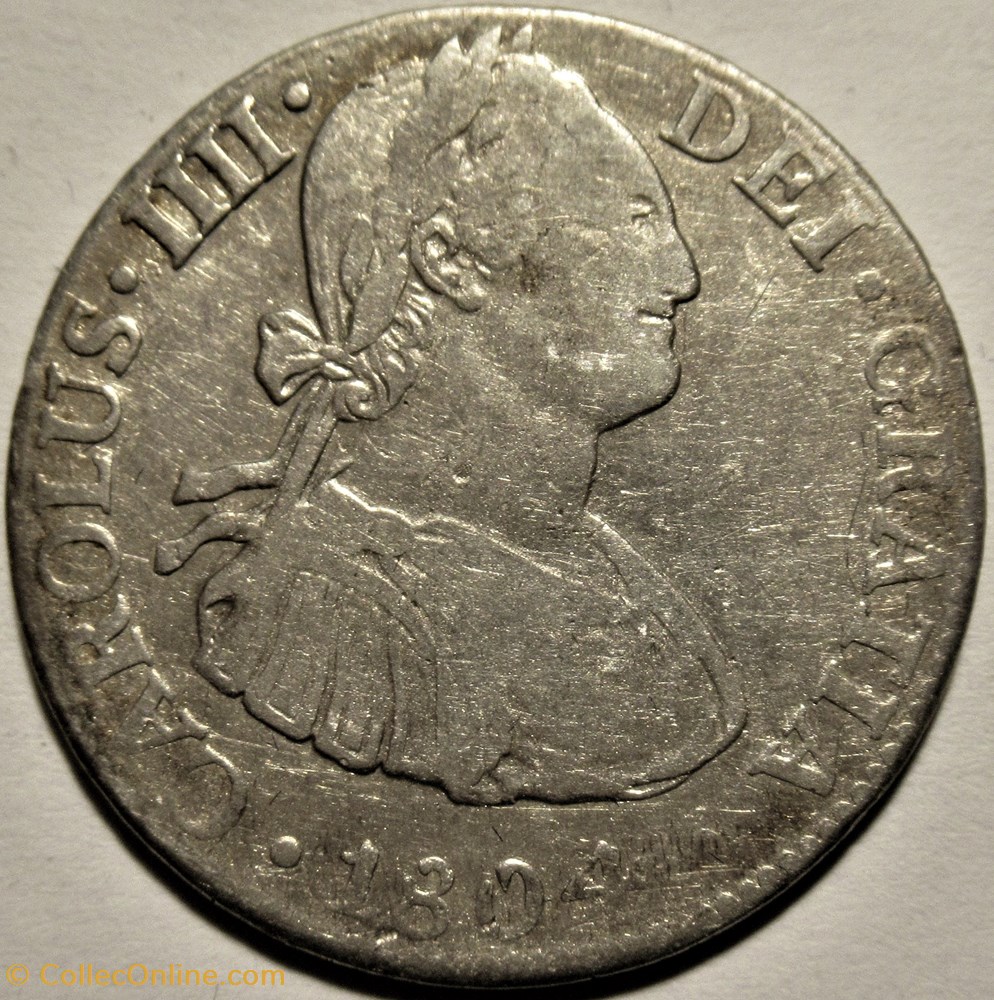 México - 2 Reales 1804 - Carlos IV de España 2 monnaies monde mexique mexico 2 reales 1804 carlos iv de espana