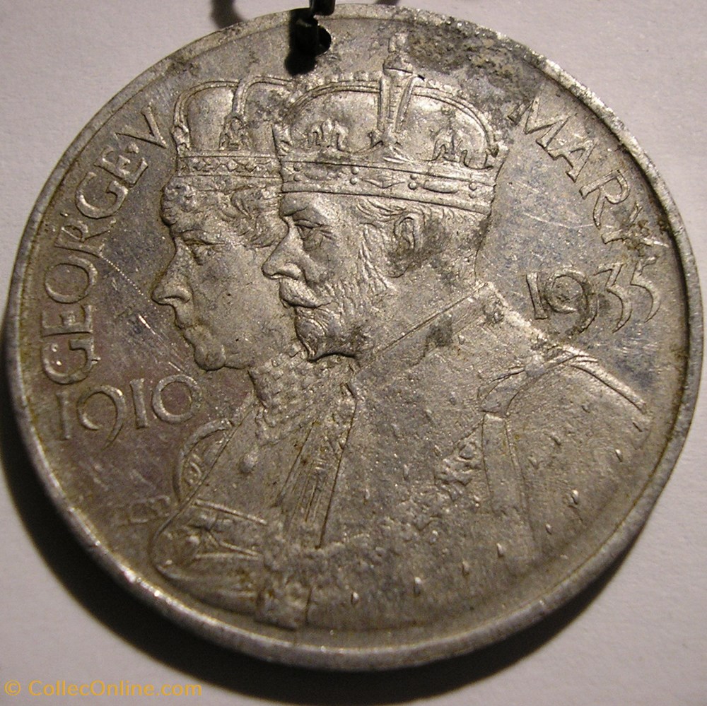 George V & Mary - 1935 Official Silver Jubilee, Colonial Medal - UK 2 medaille royaume uni george v mary 1935 official silver jubilee colonial medal uk