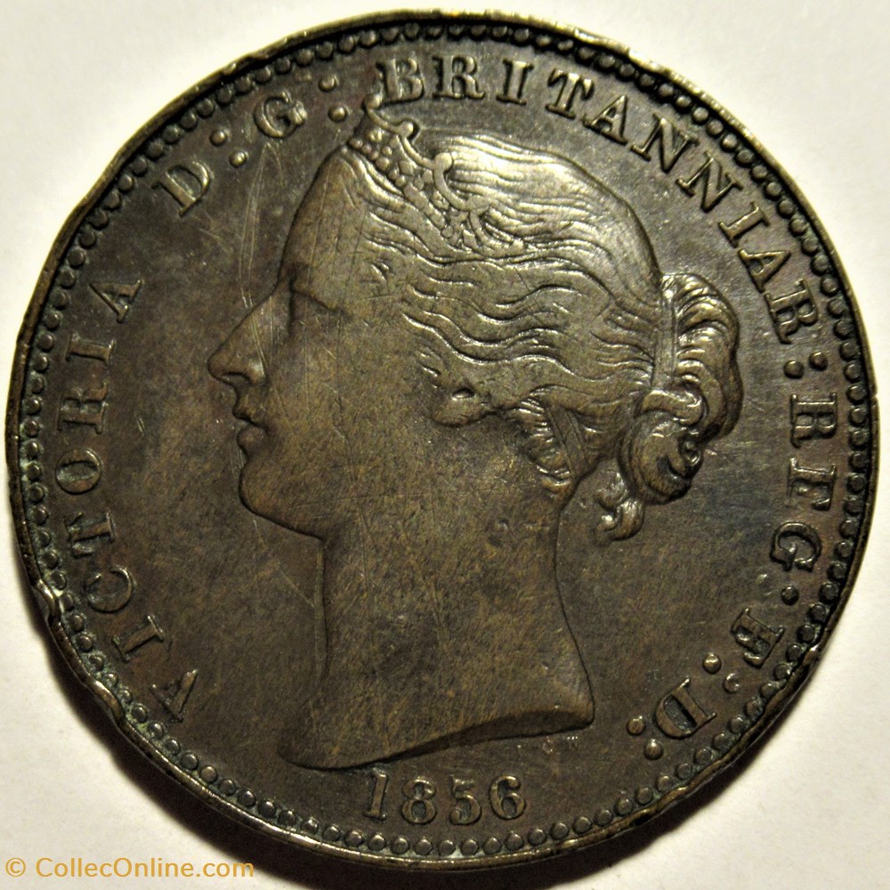 Victoria - One Penny 1856 - Nova Scotia (ex.3) 2 monnaies monde canada victoria one penny 1856 nova scotia ex 3