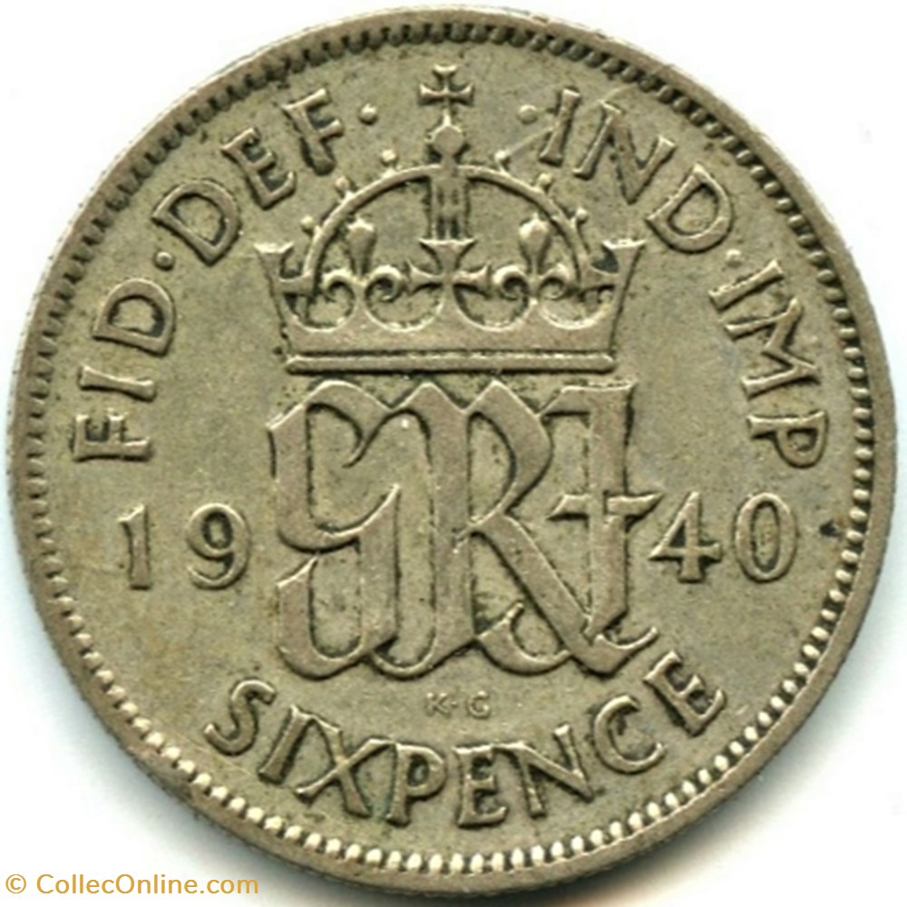 George VI - 6 Pence 1940 - Great Britain 3 monnaies monde royaume uni george vi 6 pence 1940 great britain