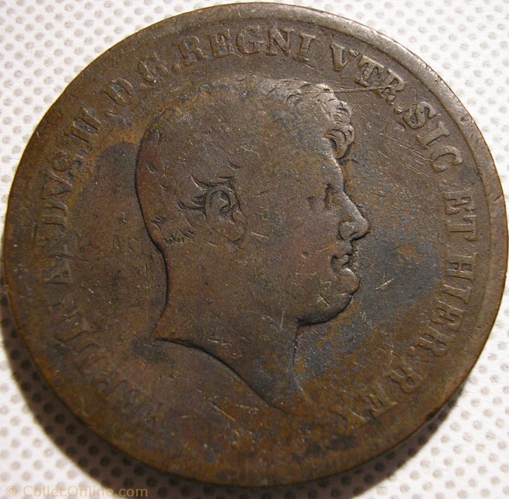 1849 Royaume de Naples, 5 Tornesi - Ferdinando II monnaie monde italie 1849 royaume de naples 5 tornesi ferdinando ii