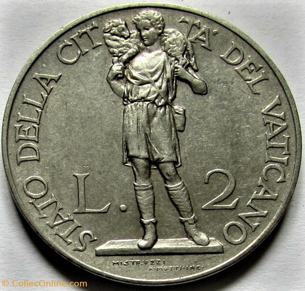 Pio XI, Papa - 2 Lire 1935, Anno XIV - Vaticano 3 monnaies monde pio xi papa 2 lire 1935 anno xiv vaticano