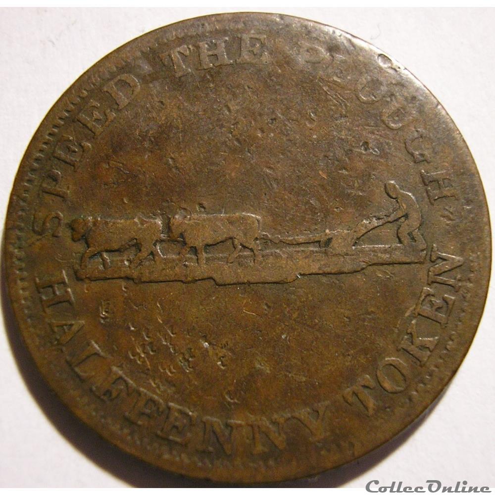Upper Canada 1830' - HalfPenny Token - Perrins Bros monnaie monde canadum upper canada 183 halfpenny token perrins bros