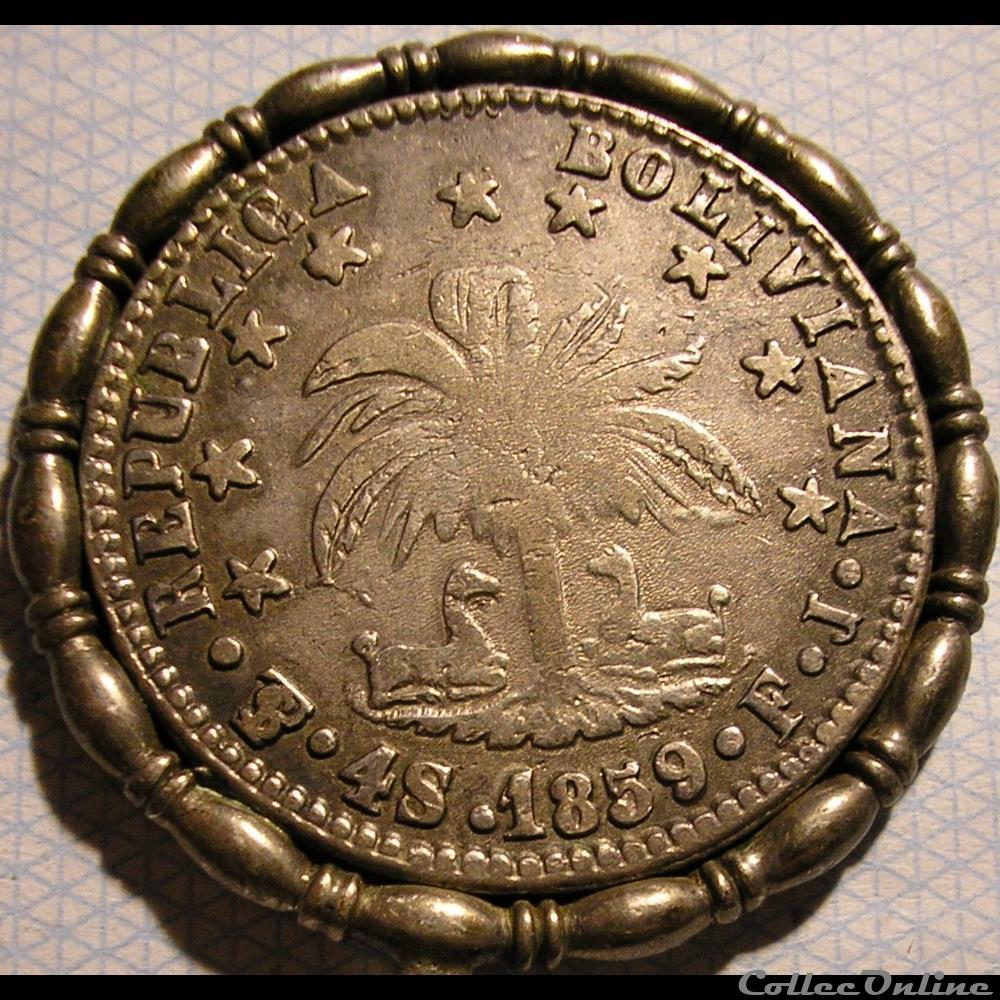 1859 Potosi - 4 Soles 2 monnaie monde bolivie 1859 potosi 4 soles