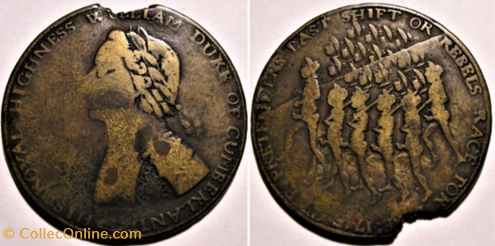 William, Duke of Cumberland - Medal 1745, Rebels retreat to Scotland medailles royaume uni william duke of cumberland medal 1745 rebels retreat to scotland