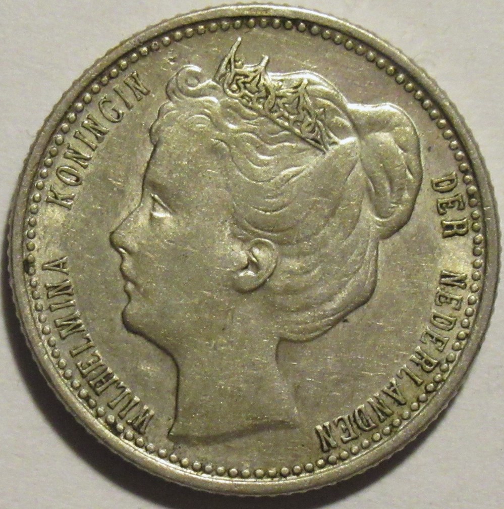 Wilhelmina of Nederland - 25 Cents 1901 monnaies monde pays bas wilhelmina of nederland 25 cents 1901
