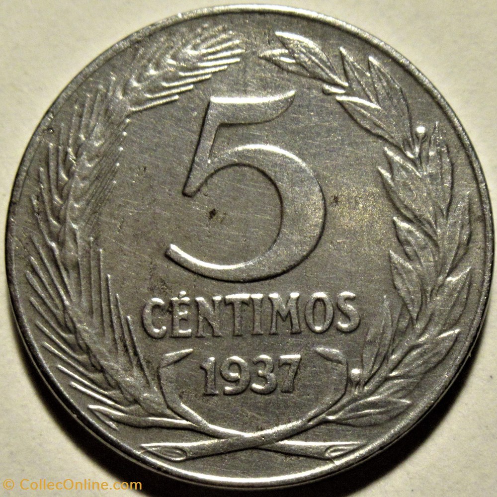 monnaies monde espagne 1937 5 centimos second republic of spain