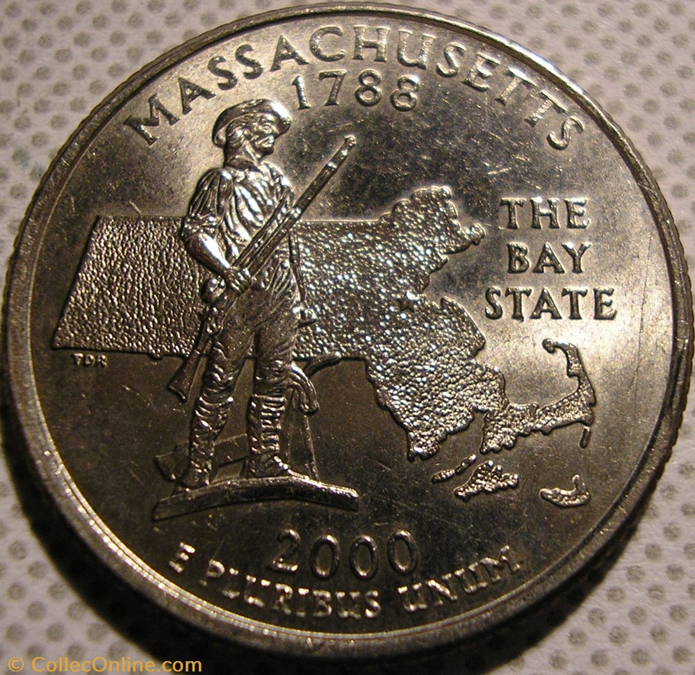 monnaie monde etat uni 2000 p quarter dollar massachusetts state