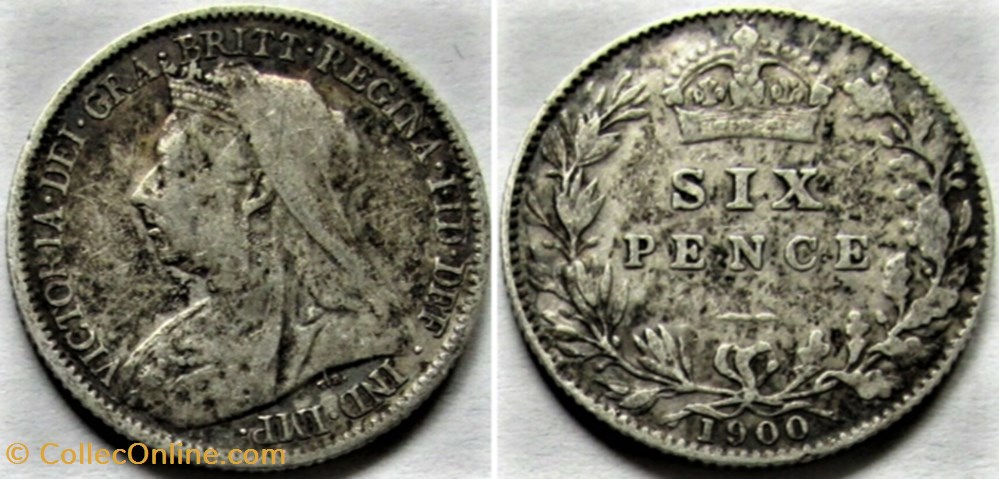 Victoria - Sixpence 1900 Kingdom of Great Britain monnaies monde royaume uni victoria sixpence 1900 kingdom of great britain