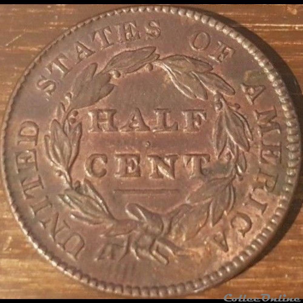 1828 Classic Head Half Cent monnaie monde etat uni 1828 classic head half cent