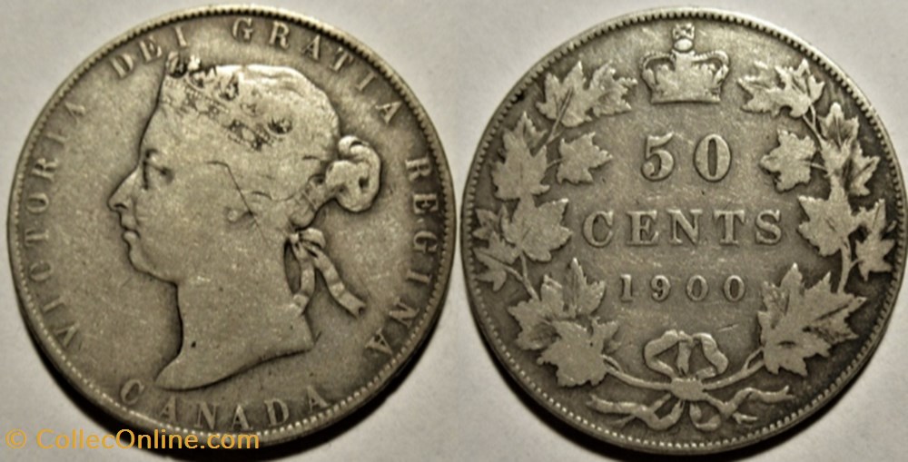 Victoria - 50 Cents 1900 monnaies monde canada victoria 50 cents 1900