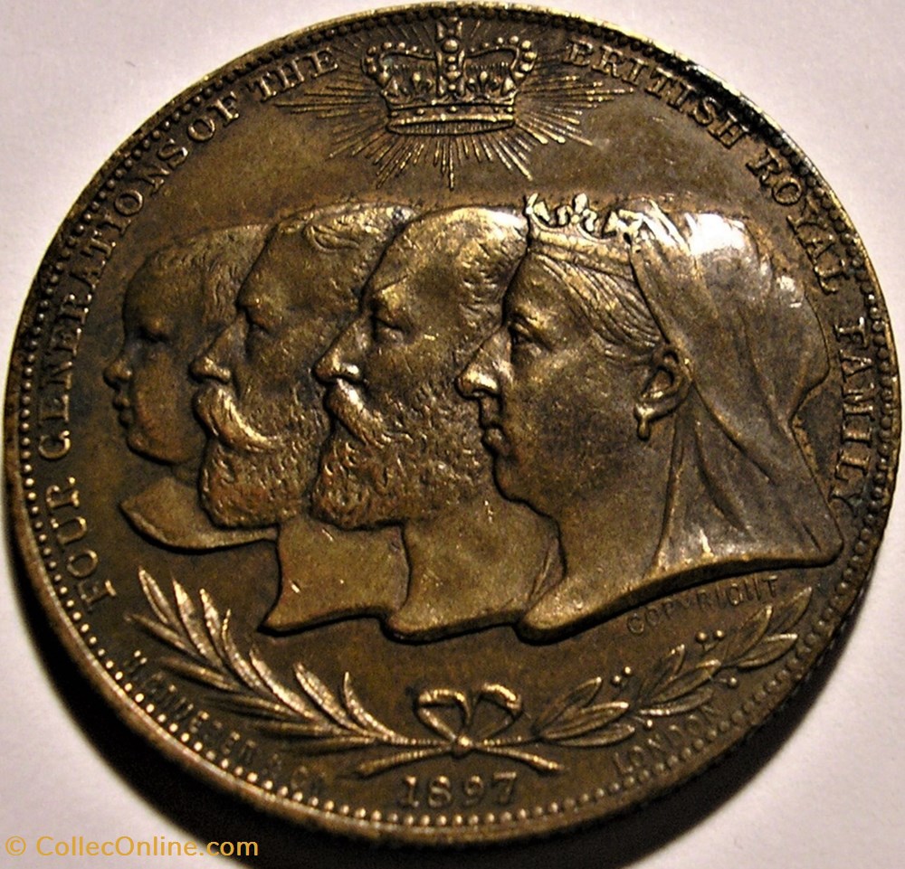 monnaies jetons mereaux victoria the royal family 1897 diamond jubilee token uk ex 2