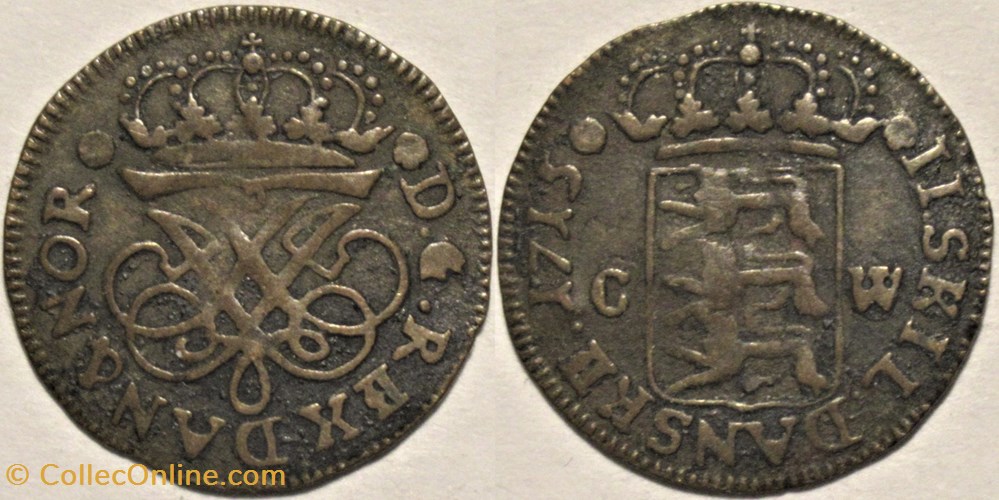 Frederik IV Denmark - 2 Skilling Danske 1715, Glückstadt monnaies monde danemark frederik iv denmark 2 skilling danske 1715 gluckstadt