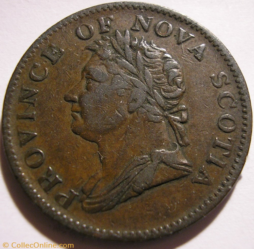 George IV - HalfPenny Token 1832 - Nova Scotia (ex.2) monnaies monde canada george iv halfpenny token 1832 nova scotia ex 2