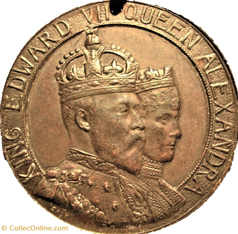 Edward VII & Alexandra - 1909 University of Birmingham Medal of Sale - UK 2 medaille royaume edward vii alexandra 1909 university of birmingham medal of sale uk