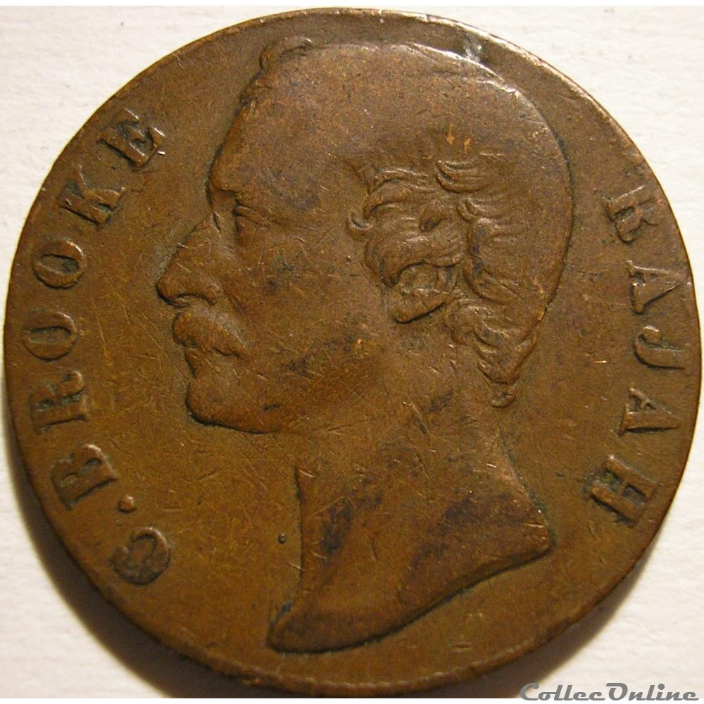 Charles Brooke - One Cent 1870 monnaie monde malaisie charles brooke one cent 1870