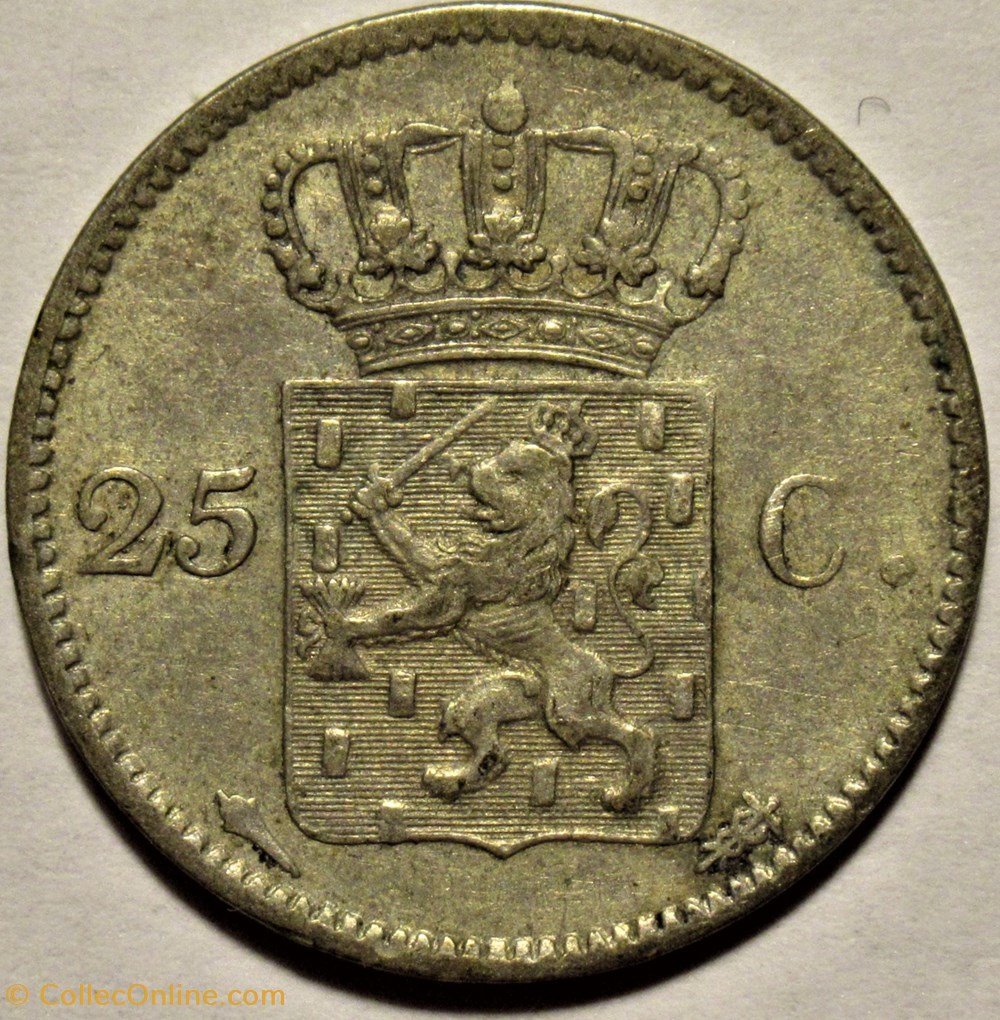 Willem I of Nederland - 25 Cents 1825, Utrecht monnaies monde pays bas willem i of nederland 25 cents 1825 utrecht