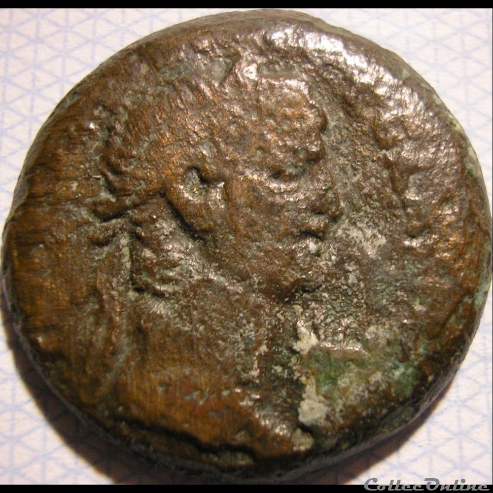 Claudius - Alexandria, Egypt - Diobol Hippopotomus - AD. 41-54 monnaie antique av jc ap romaine provinciale claudius alexandria egypt diobol hippopotomus ad 41 54