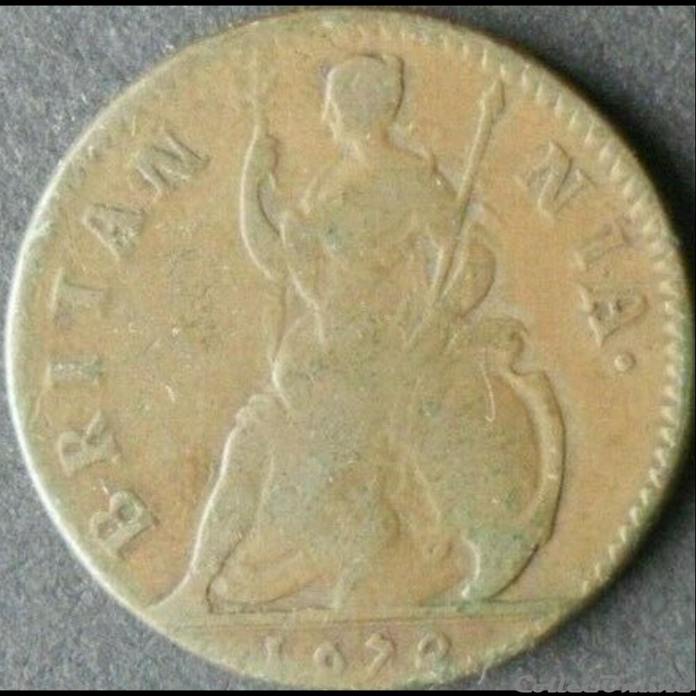 Charles II - Farthing 1672 Kingdom of England 4 monnaies europe medievale royaume angleterre charles ii farthing 1672 kingdom of england