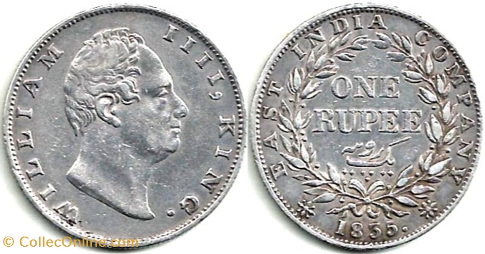 William IV - One Rupee 1835 Calcutta, British India monnaies monde inde william iv one rupee 1835 calcutta british india