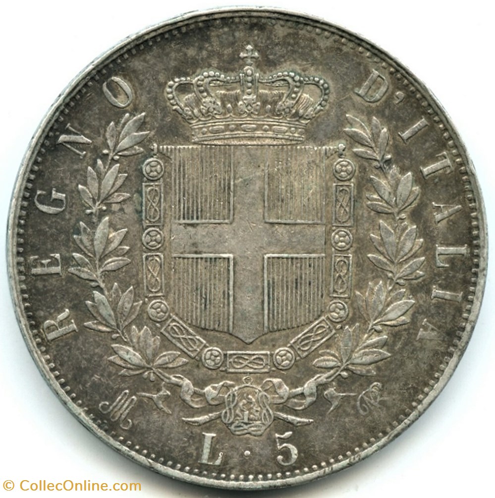monnaies monde italie 1874 regno italia 5 lire milano vittorio emanuele ii ex 2