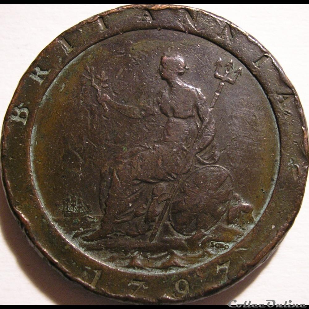 monnaie monde royaume uni george iii 1 penny cartwheel 1797 great britain