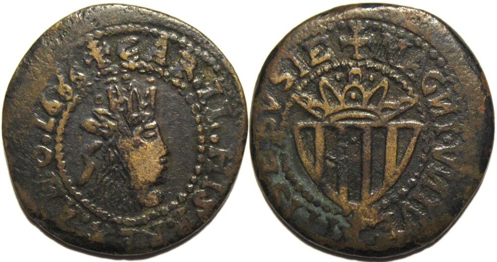 monnaies europe medievale royaume espagne 1686 mallorca 1 sueldo ibiza carlos ii