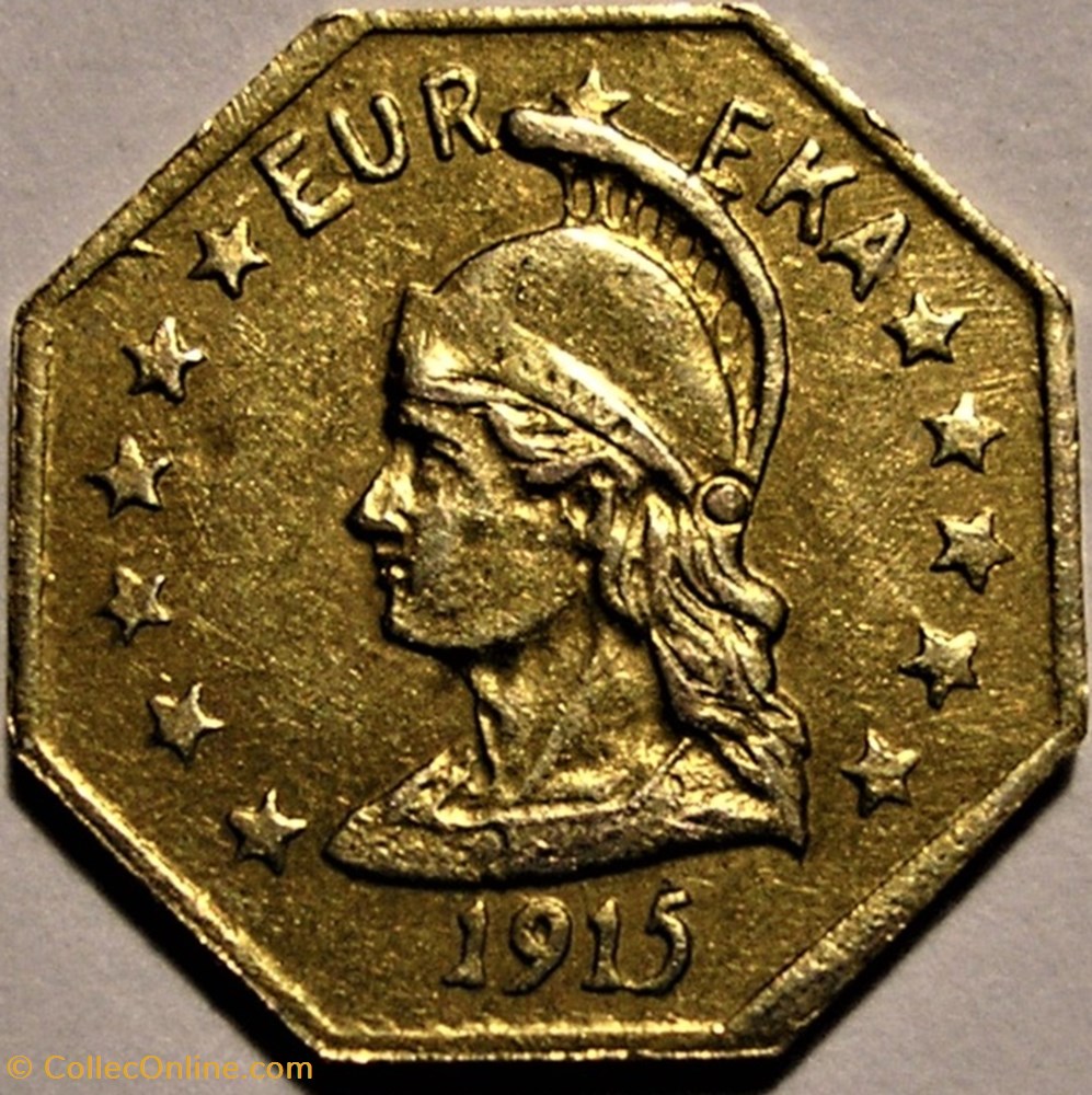 California Gold, Eureka Octagonal One Dollar 1915 - Token