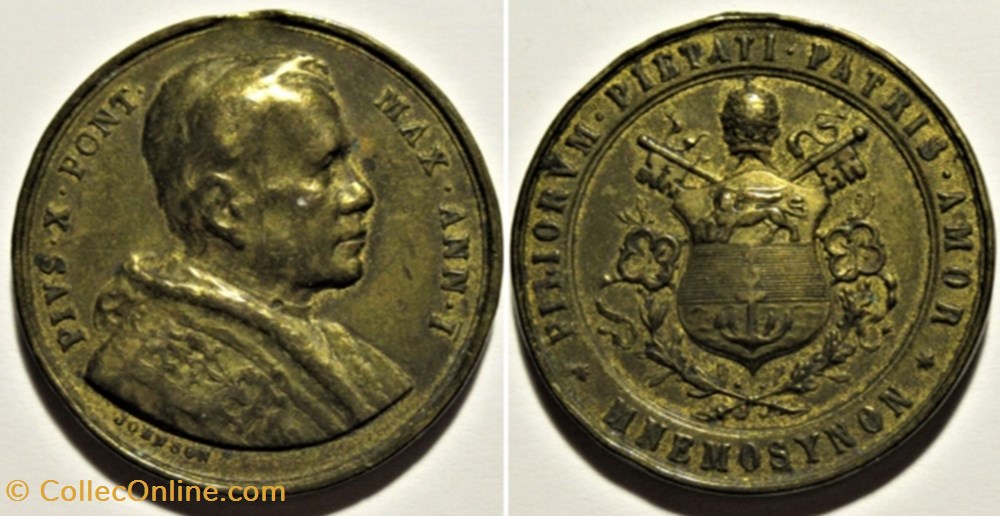 Pope Pivs X - Medal Mnemosynon "Filiorum . Pietati . Patris . Amor" - Vatican 1903 medailles de la cite du pope pivs x medal mnemosynon filiorum pietati patris amor vatican 1903