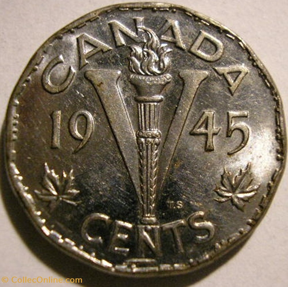 George VI - Five Cents 1945 Victory monnaie monde canadum george vi five cents 1945 victory