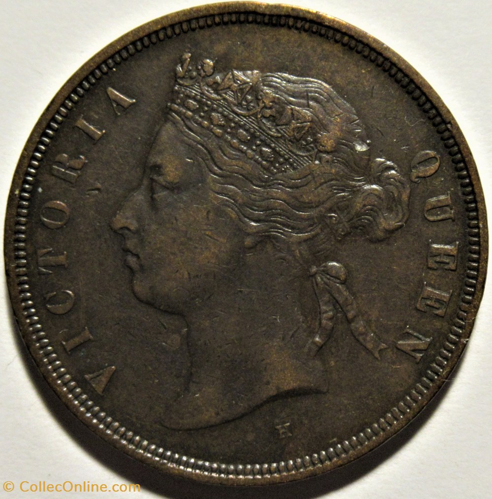 Victoria - Five Cents 1877 Heaton - Mauritius Island 2 monnaies monde maurice victoria five cents 1877 heaton mauritius island