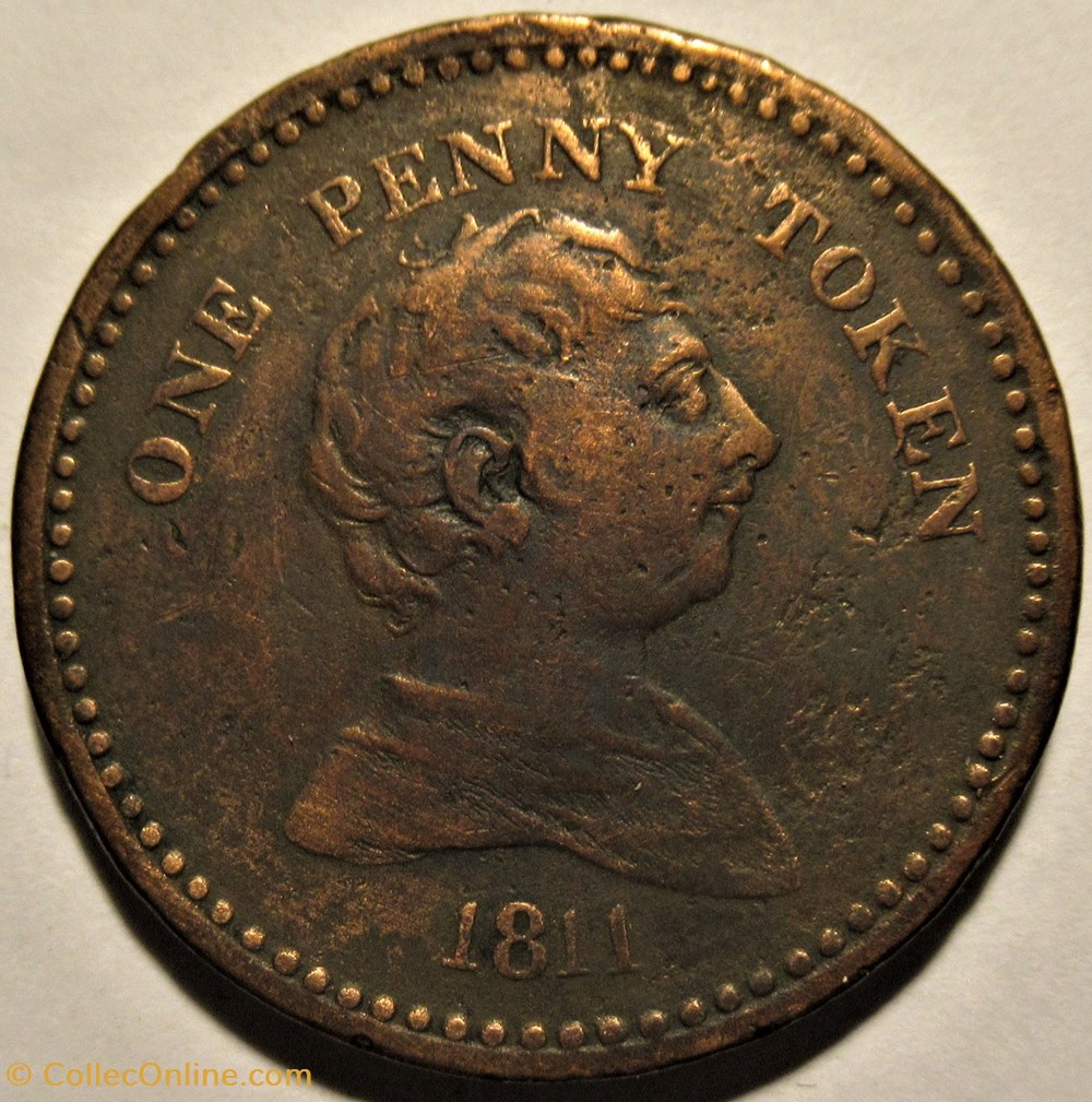 monnaies jetons mereaux 1811 one penny token george iii bristol somerset ex 2