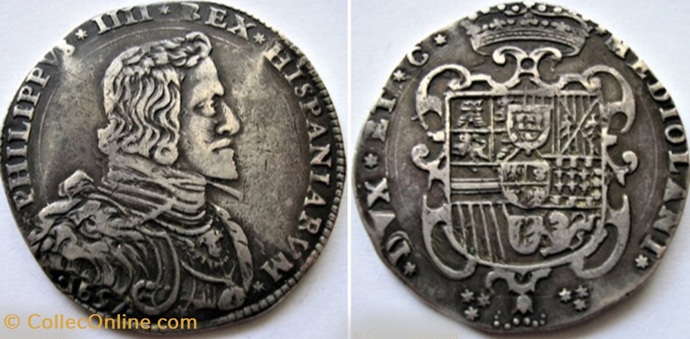 1657 Ducato di Milano, 1 Filippo - Felipe IV of Spain monnaies monde italie 1657 ducato di milano 1 filippo felipe iv of spain