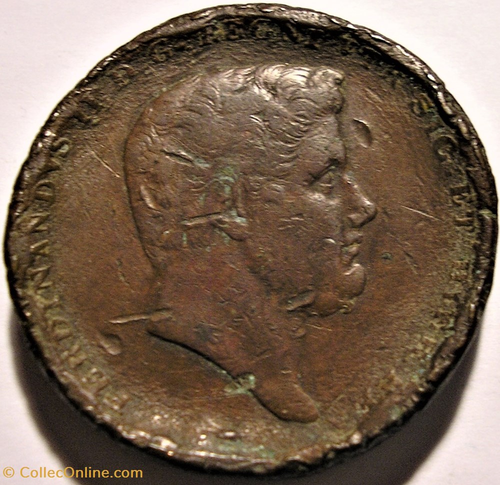 1848 Royaume de Naples, 10 Tornesi - Ferdinando II (Monnaie Jeu de Palet) 3 monnaies monde italie 1848 royaume de naples 10 tornesi ferdinando ii monnaie jeu de palet