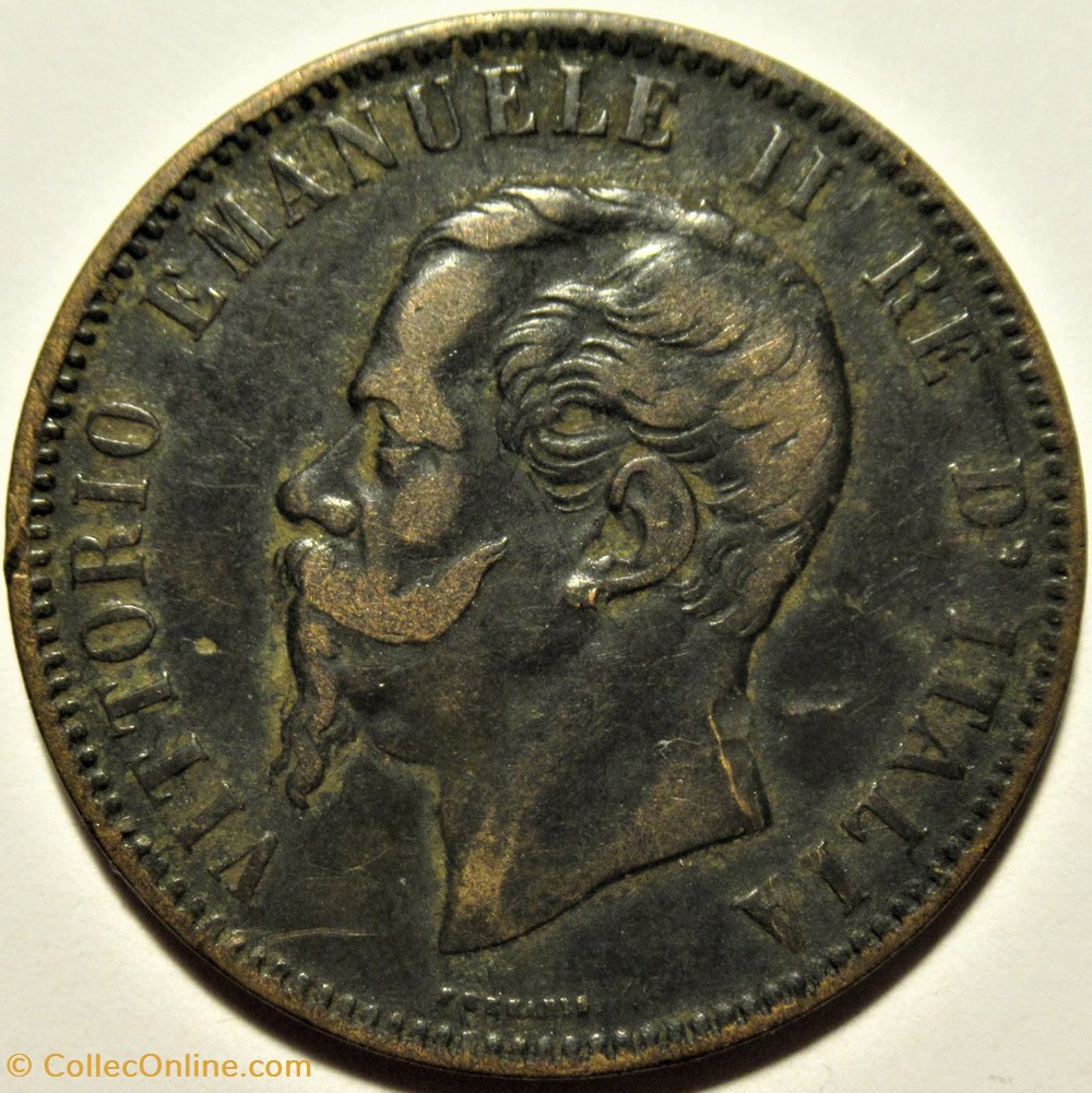 1863 Regno d'Italia, 10 Centesimi, Brussels - Vittorio Emanuele II 2 monnaies monde italie 1863 regno italia 10 centesimi brussels vittorio emanuele ii