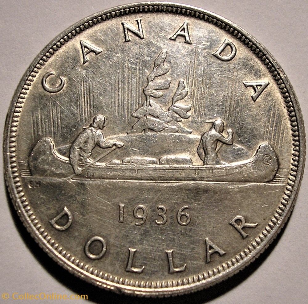 George V - 1 Dollar 1936 (ex.2) monnaie monde canadum george v 1 dollar 1936 ex 2