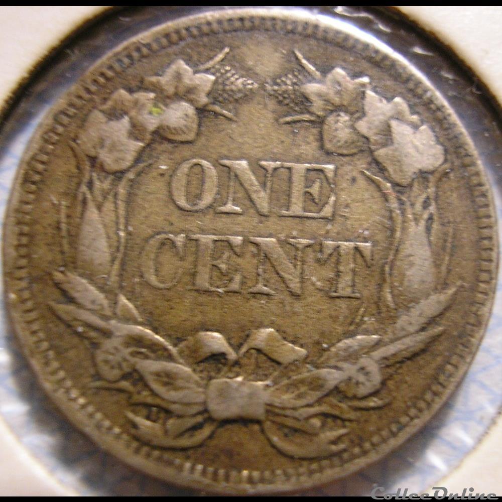 1857 Cent One (ex.2) monnaie monde etat uni 1857 cent one ex 2