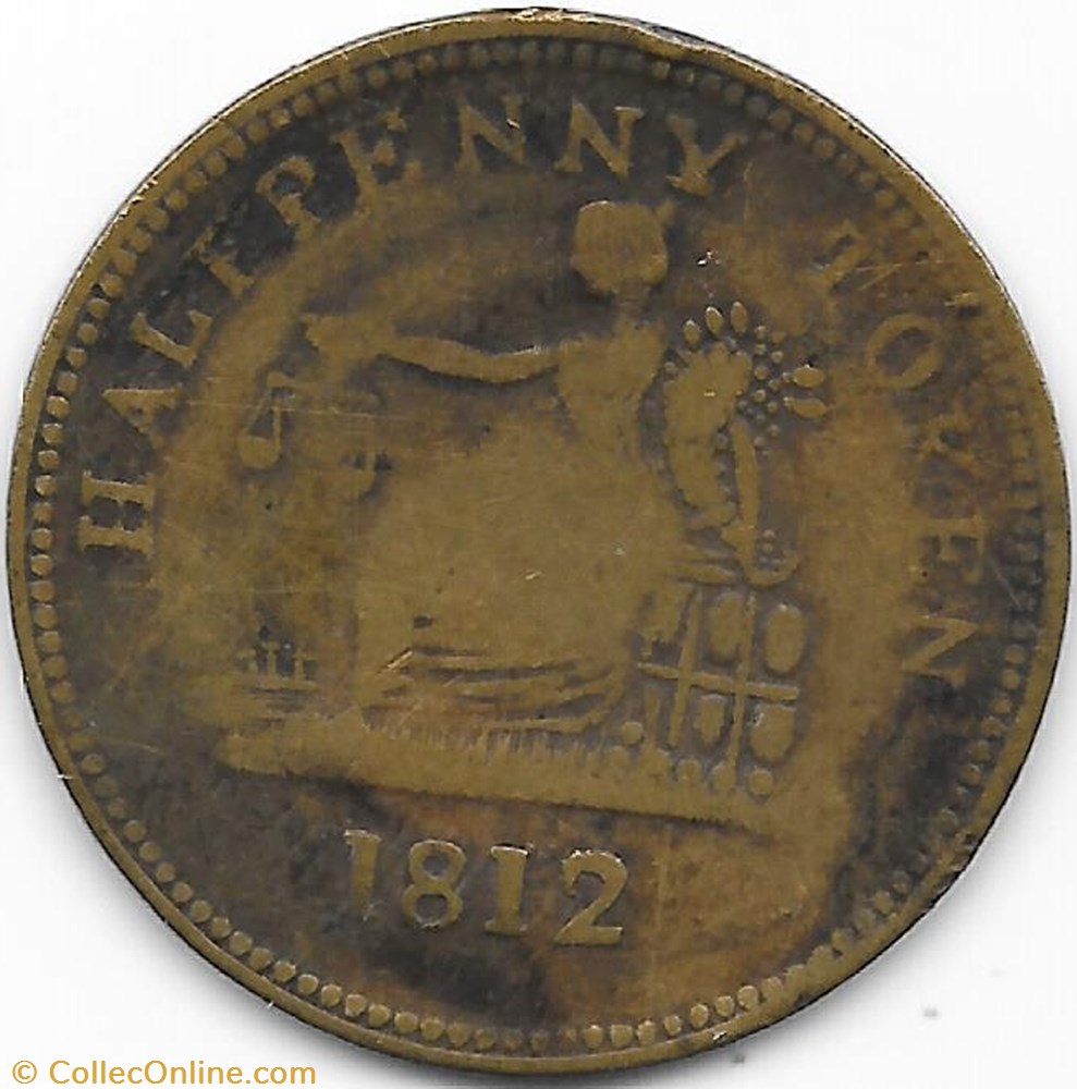 George III - HalfPenny Token 1812 - Imitation Tiffin's commerce monnaies monde canada george iii halfpenny token 1812 imitation tiffin s commerce