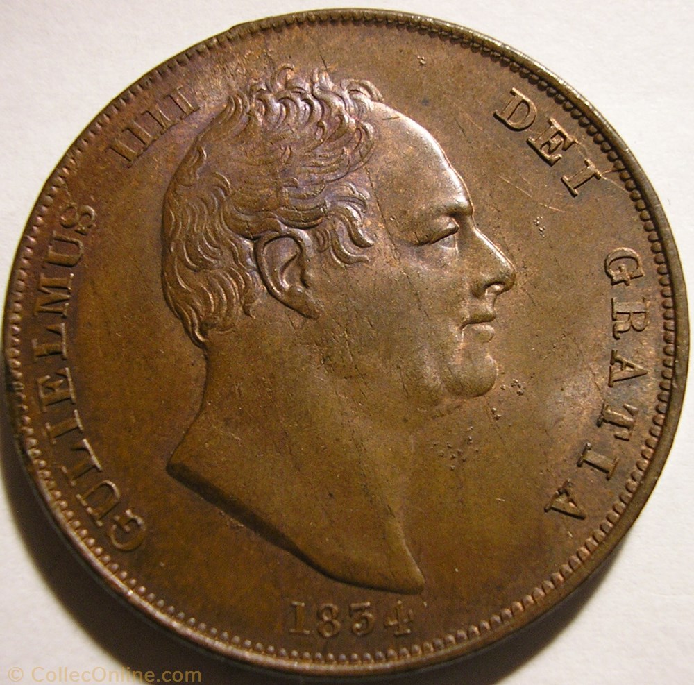 William IV - Penny 1834 Kingdom of Great Britain monnaies monde royaume uni william iv penny 1834 kingdom of great britain