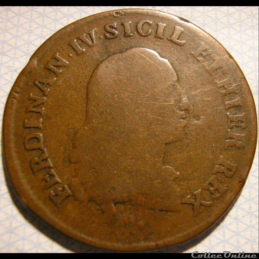 1791 Royaume de Naples, 3 Tornesi - Ferdinando IV de Bourbon-Siciles 2 monnaies monde italie 1791 royaume de naples 3 tornesi ferdinando iv de bourbon siciles
