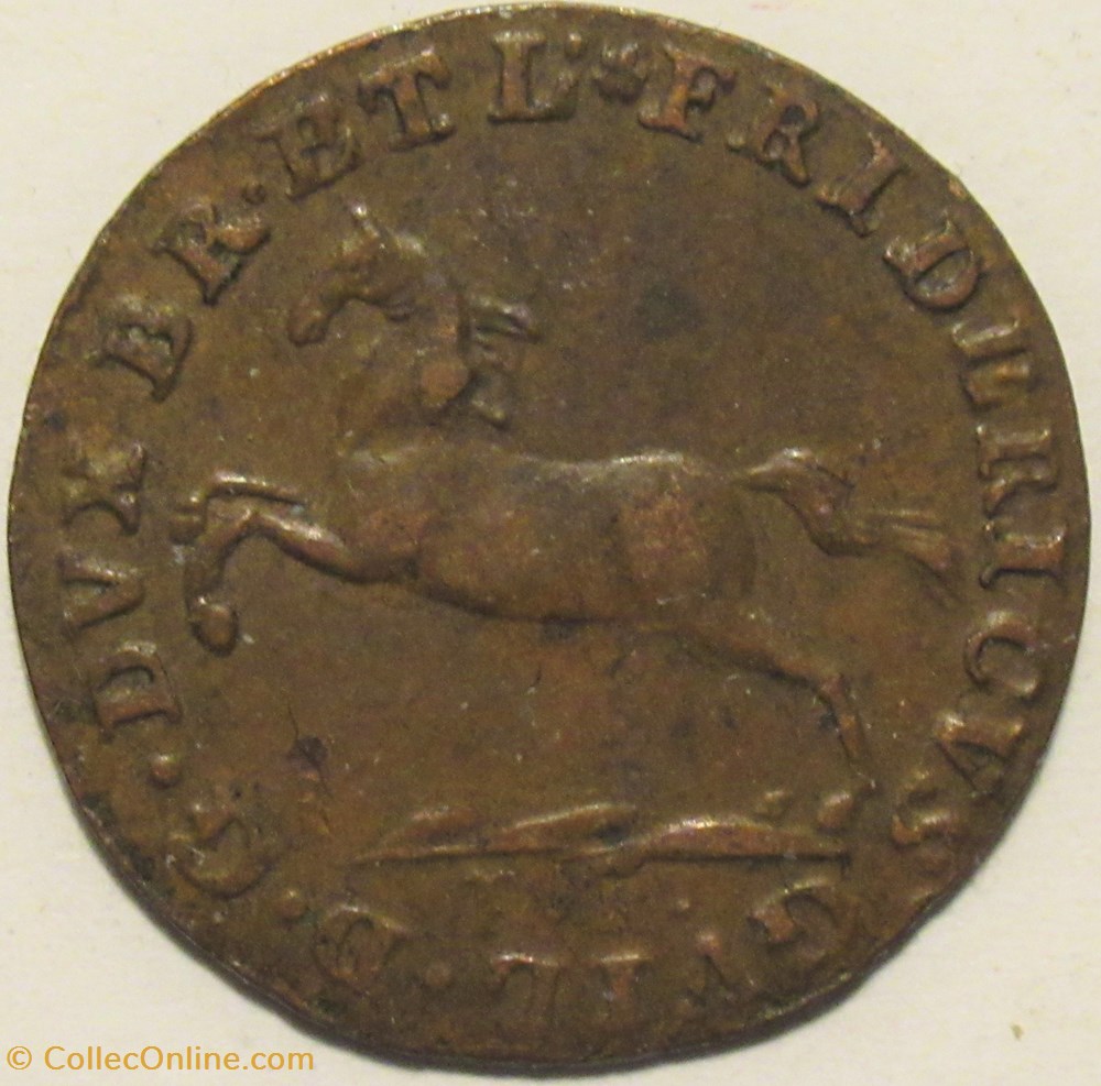 Frederick William - 1 Pfennig 1815, Duchy of Brunswick-Wolfenbüttel monnaies monde allemagne frederick william 1 pfennig 1815 duchy of brunswick wolfenbuttel