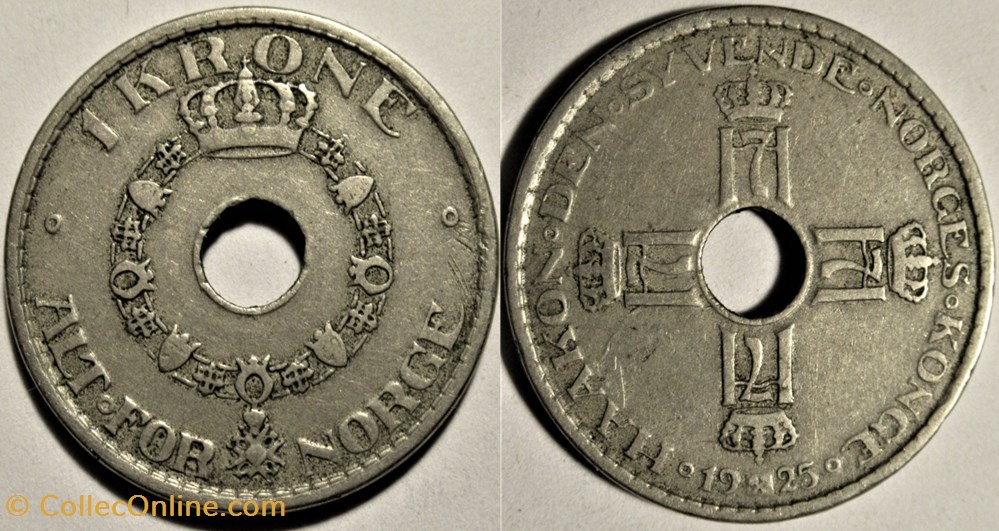 Haakon VII of Norway - 1 Krone 1925 monnaies monde norvege haakon vii of norway 1 krone 1925