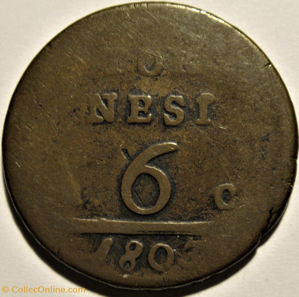 1803 Royaume de Naples, 6 Tornesi - Ferdinando IV de Bourbon-Siciles monnaies monde italie 1803 royaume de naples 6 tornesi ferdinando iv de bourbon siciles