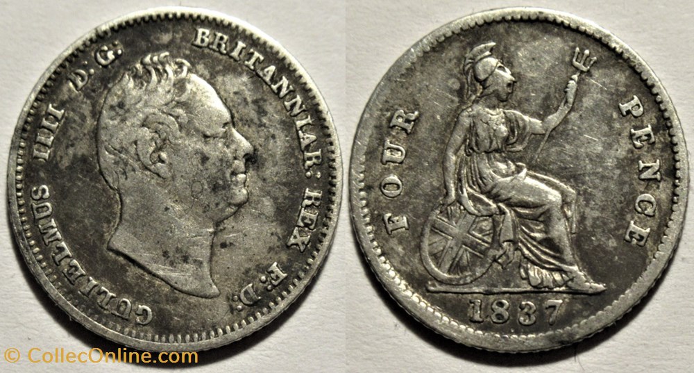 William IV - 4 Pence 1837 Kingdom of Great Britain monnaies monde royaume uni william iv 4 pence 1837 kingdom of great britain
