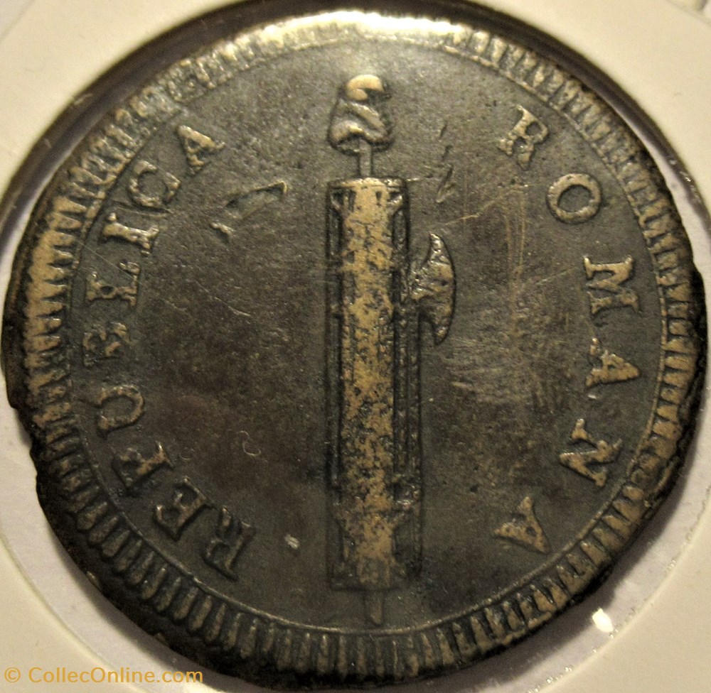 monnaies europe medievale etats pontificaux republica romana due baiocchi 1798 1799