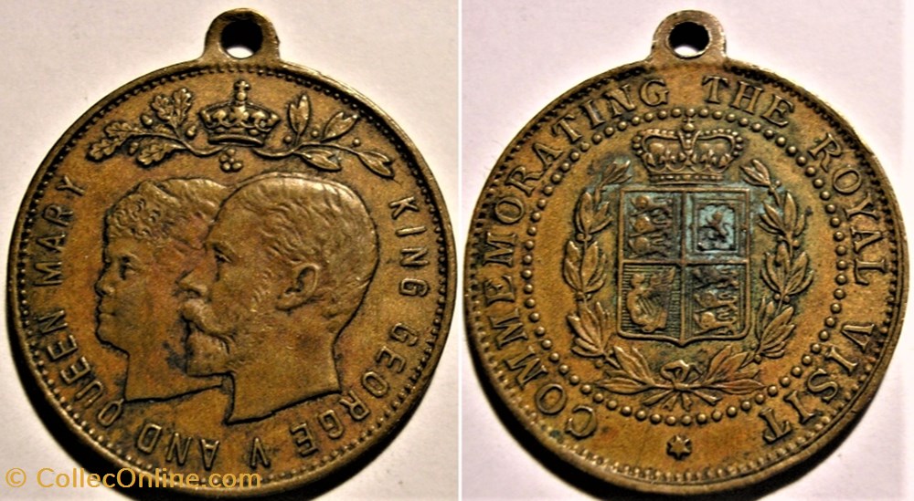 George V & Mary - Royal Visit 1920' medaille royaume uni george v mary royal visit 192