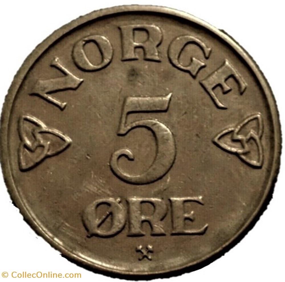 Haakon VII of Norway - 5 Øre 1952 monnaies monde norvege haakon vii of norway 5 re 1952